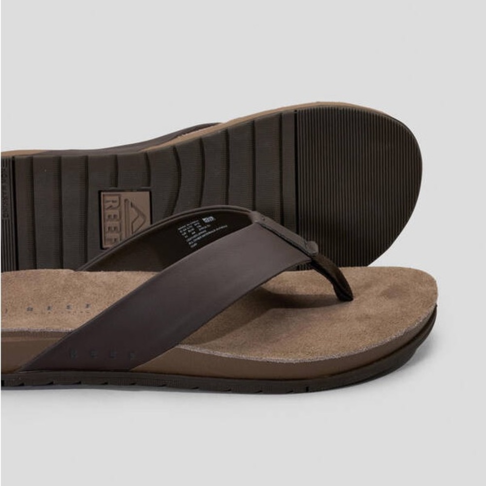 Men’s Sandals REEF OJAI THONGS - BROWN LEATHER Size 10 NWT Flip Flops - Picture 3 of 16